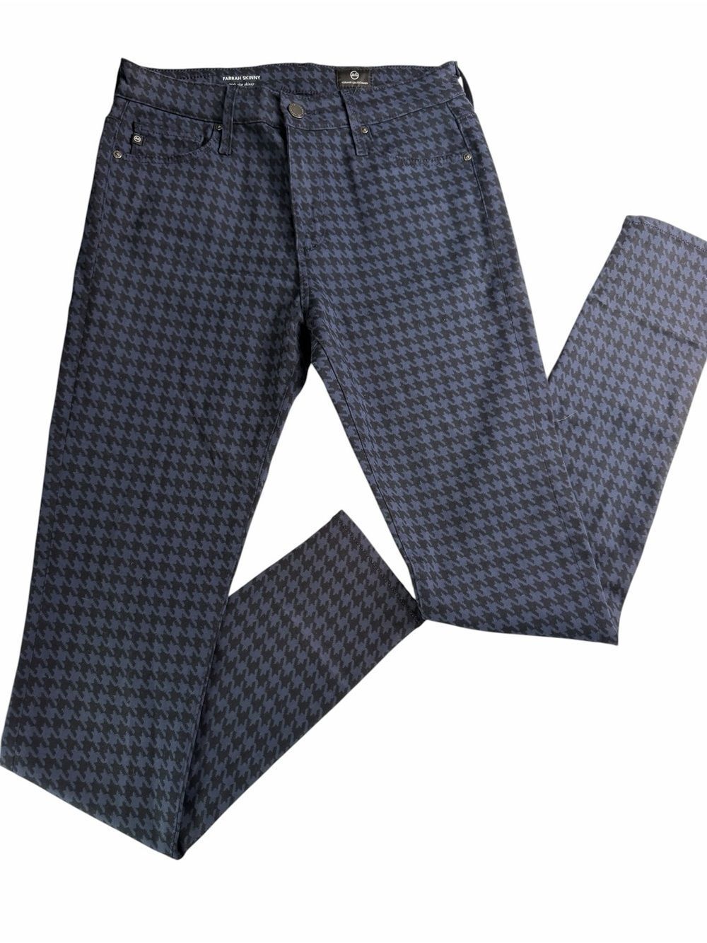 AG Adriano Goldschmied Farrah skinny pants jeans houndstooth navy 27